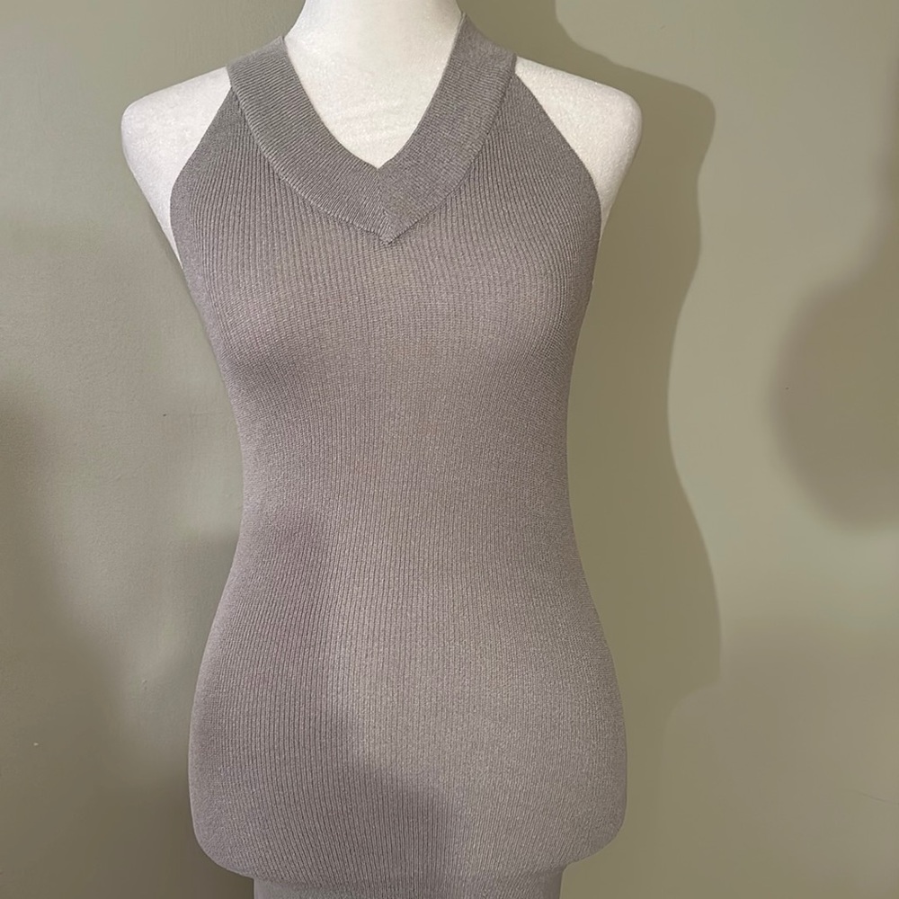 Designer UNIQ USA Silver/Gray Form Fitted Dress Sz S/M